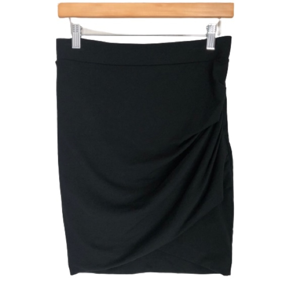 Express asymmetrical wrap front bodycon black mini skirt size extra small